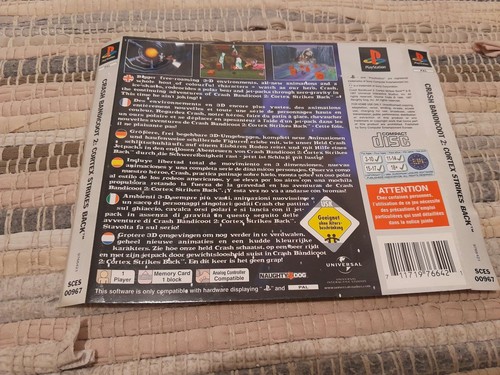 Ps1 jaquette arriere crash - ps1,