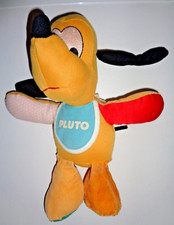JB3 / PELUCHE DOUDOU DISNEY PLUTO JAUNE ROUGE BAVOIR BLEU GRELOT 30 CM TBE