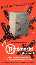 ancien dépliant publicitaire réfrigérateur Bauknecht vintage années 1950