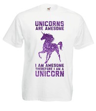 T-shirt Maglietta J1200 Unicorns Are Awesome Glitter Pony Unicorno