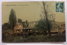 Pont sur Seine (Aube) - Le Pont de la Seine - Carte Toilée - Mini cassure coin h