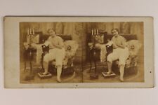Maison close Femme Lingerie Mode c1860 Photo Stereo Vintage Albumine 
