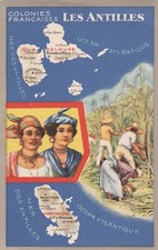 Image chromo produits LION NOIR Colonies Francaises Les ANTILLES