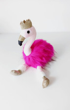 Peluche/Doudou Flamant Rose Fuchsia Couronne Bec Doré Or 30cm  - Histoire D'ours