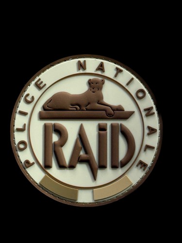 écusson pvc sable raid - pvc, police