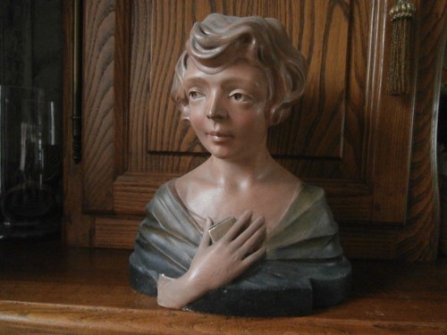 Ancien buste platre signe - ancien,