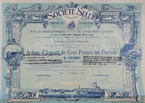 Action 1908 tours société - action,
