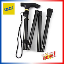 Canne de Marche Pliante Télescopique Alu Bâton Randonnée Personnes Âgées