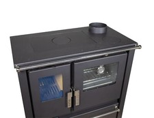 Cuisinière bois Inox CS Plus 7,7 kW | Four & range-bûches