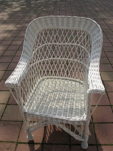 Fauteuil rotin blanc - fauteuil,