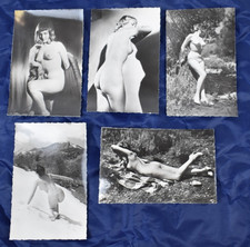 LOT DE 5 PHOTOGRAPHIES ARGENTIQUES EROTISME FEMME NUE 14 x 9 cm EROTICA VINTAGE