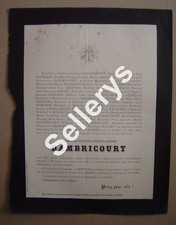 Faire-part de décès Gabrielle Fidéline Sidonie Josèphe DAMBRICOURT Wizernes 1886