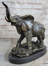 Art Déco Faune Éléphant Par Bugatti Bronze Fonte Statue Sculpture Decorativ
