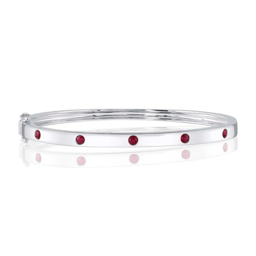 14k blanc rubis bracelet - or,