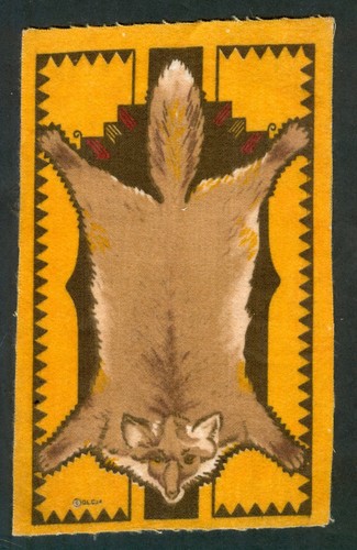 1908 fox pelt rug tobacco - pelt,