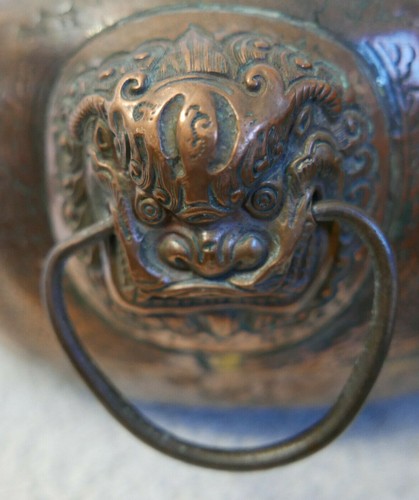 Ancien antik cache pot cuivre - ancien,