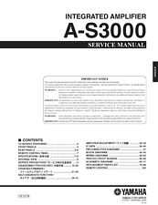 Service Manuel D'Instructions pour Yamaha A-S3000