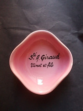 Rare cendrier A GIRAUD VINET fils céramique PUBLIDEAL Bordeaux 1950 10 cm rose !