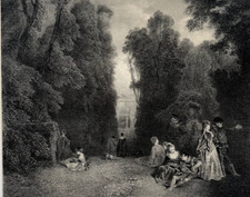 Le Parc LITHOGRAPHIE Watteau