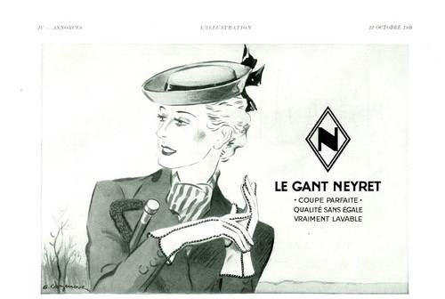 Publicité ancienne gant - ancienne,