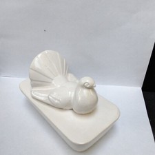 Coffret Colombe BLanche Faience De Desvres Longueur 15 cm communion, dragées 