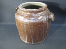 Ancien pot à graisse ou à crème en terre poterie ancienne french antique pottery