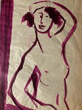 Beau Dessin XXe Femme Nue