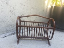 Ancien Porte Revue Style Scandinave Bois Courbé année 70 brutaliste