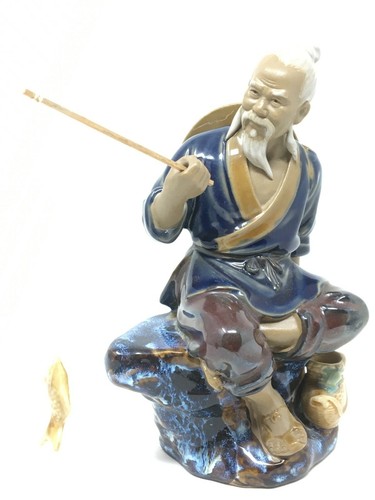 Statuette chinois pécheur - statuette,