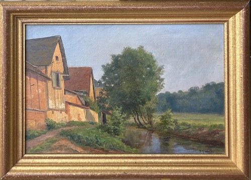 Antique original landscape oil - original,