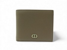 NEUF PORTEFEUILLE DIOR A 2 VOLETS CD ICON 2ESBC027CDI EN CUIR TAUPE WALLET 500€