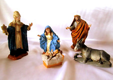 lot 5 SANTON Marie Jésus Roi Mage Creche Noel résine tissu c15cm santón OLIVER
