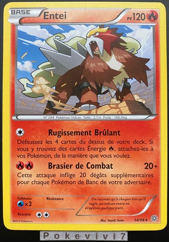 Carte pokemon entei - carte, 14/98