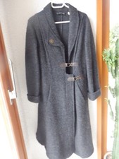 manteau femme long créateur Laine bouillie  gris anthracite T3