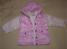 Manteau parka rose doublé - , à