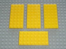 4 x LEGO Yellow plate 4 x 8