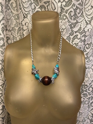 Silver tone chain faux - chain,