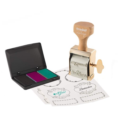 Tampon vintage avec - , 6
