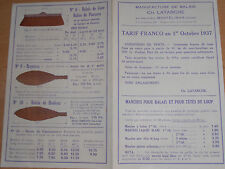 CATALOGUE DE BROSSE BALAIS 1937 