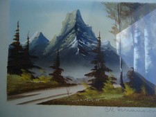 tableau encadré d'un paysage