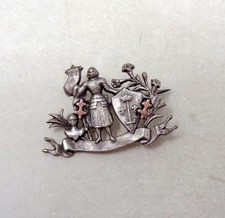Superbe broche ancienne Patriotique Jeanne d'Arc - Croix de Lorraine
