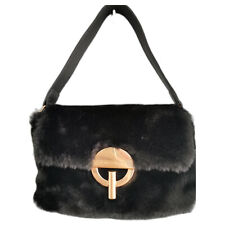 Sac Moon à rabat en fausse fourrure noir VANESSA BRUNO