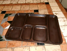 plateau repas plastique vintage marron/noir  70's   40X 29