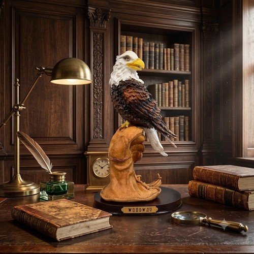 Woodway bald eagle figurine - woodway, on