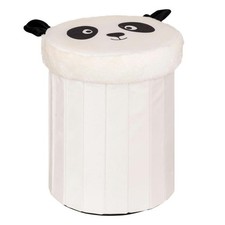 Pouf Coffre Pliable "Panda" 36cm Blanc