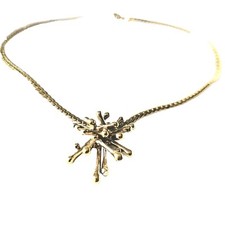 Collier Iconique Charles Jourdan Modèle "Hérisson" 90's Plaqué Or L40-45cm