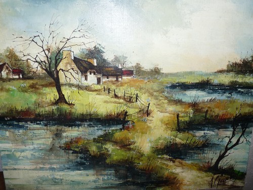 Superbe tableau peinture huile - tableau,