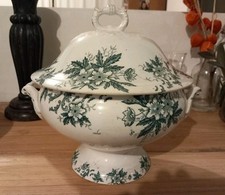 SOUPIERE ANCIENNE ST AMAND MODELE ANÉMONE TERRE DE FER  