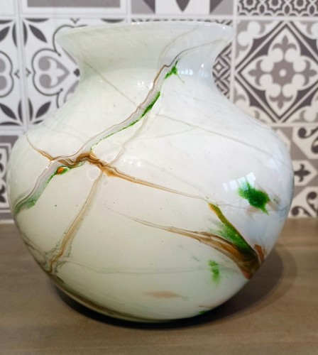 Vase verre soufflee signe biot - verre,