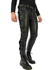 Pantalon en cuir de moto noir